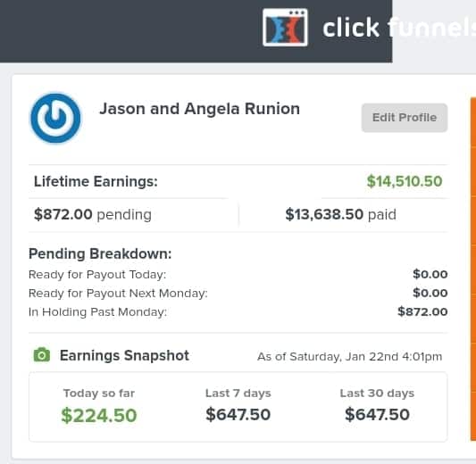 Junior Anthony Jason Clickfunnels Results with LiveSotori